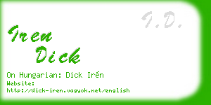 iren dick business card